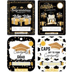 2 Graduation Black & gold Money Holder Bundle
